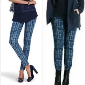 CAbi bluish gray grid pattern jeans, size 8